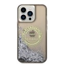 Karl Lagerfeld Liquid Glitter Round RSG Logo Case - Case for iPhone 14 Pro Max (Black)