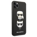 Karl Lagerfeld Saffiano Karl & Choupette Heads - Case for iPhone 11 Pro Max (Black)