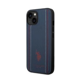 US Polo Assn Leather Stitch - Case for iPhone 14 (Navy blue)