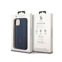 US Polo Assn Leather Stitch - Case for iPhone 14 (Navy blue)