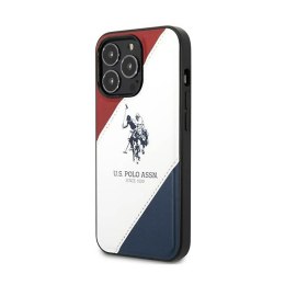 US Polo Assn Tricolor Embossed - Case for iPhone 14 Pro Max (White)
