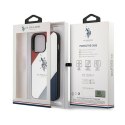 US Polo Assn Tricolor Embossed - Case for iPhone 14 Pro Max (White)