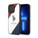 US Polo Assn Tricolor Embossed - Case for iPhone 14 Pro (White)