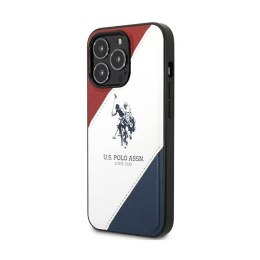 US Polo Assn Tricolor Embossed - Case for iPhone 14 Pro (White)