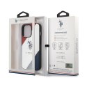 US Polo Assn Tricolor Embossed - Case for iPhone 14 Pro (White)