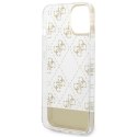 Guess 4G Stripe Script Logo Electroplated Pattern - Case for iPhone 14 Plus (Gold)