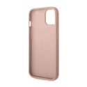 Guess Saffiano Metal Logo Stripes - Case for iPhone 14 Plus (Pink)