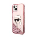 Karl Lagerfeld Liquid Glitter NFT Karl's Head - Case for iPhone 14 Plus (Pink)