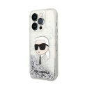 Karl Lagerfeld Liquid Glitter NFT Karl's Head - Case for iPhone 14 Pro (Silver)