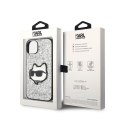 Karl Lagerfeld NFT Glitter Choupette Patch- Case for iPhone 14 (Silver)