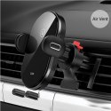 USAMS US-CD132 - Car holder with 15W wireless charging (Black)