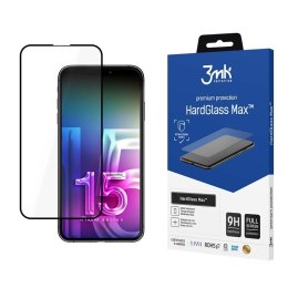 3mk HardGlass Max - Tempered Glass for iPhone 15 Pro (Black)