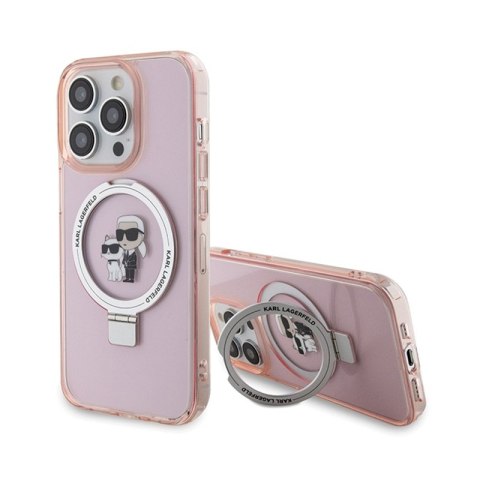 Karl Lagerfeld Ring Stand Karl & Choupette MagSafe - iPhone 15 Pro Max Case (pink)