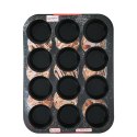 Alpina - Muffin / cupcake tin for 12 pieces non-stick (black)