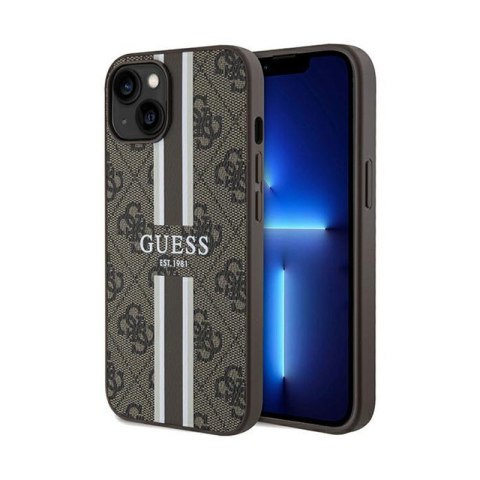 Guess 4G Printed Stripes MagSafe - iPhone 15 Case (brown)