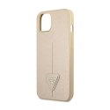 Guess Saffiano Triangle Logo Case - Case for iPhone 13 mini (Beige)