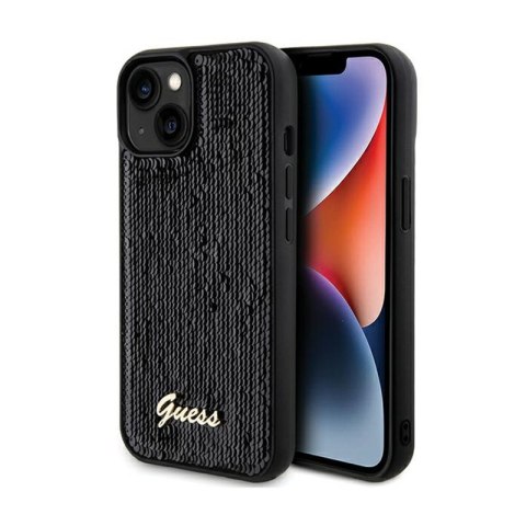 Guess Sequin Script Metal - Case for iPhone 14 (black)