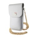 Hello Kitty Leather Metal Logo Chain - Phone crossbody bag (silver)