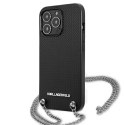 Karl Lagerfeld Leather Textured and Chain - Case for iPhone 13 Pro Max (Black)