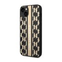 Karl Lagerfeld Monogram Stripe - Case for iPhone 14 Plus (Brown)