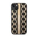 Karl Lagerfeld Monogram Stripe - Case for iPhone 14 Plus (Brown)