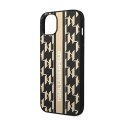 Karl Lagerfeld Monogram Stripe - Case for iPhone 14 Plus (Brown)