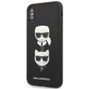 Karl Lagerfeld Saffiano Karl & Choupette Heads - Case for iPhone Xs Max (Black)