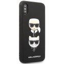 Karl Lagerfeld Saffiano Karl & Choupette Heads - Case for iPhone Xs Max (Black)