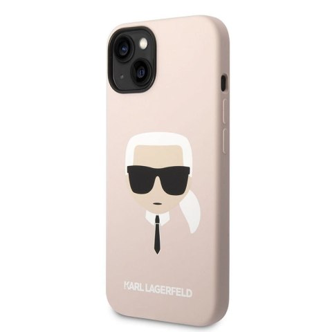 Karl Lagerfeld Silicone Ikonik Karl's Head MagSafe - Case for iPhone 14 Plus (Pink)