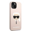 Karl Lagerfeld Silicone Ikonik Karl's Head MagSafe - Case for iPhone 14 Plus (Pink)