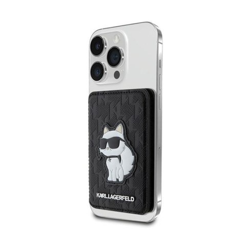 Karl Lagerfeld Wallet Cardslot Stand MagSafe Saffiano Monogram Choupette - Magnetic wallet with stand function (black)