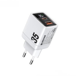 WEKOME WP-U25 Tint Series - USB-C & USB-A Super Fast Charger GaN 35W (White)