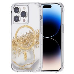 Case-Mate Karat MagSafe - Case decorated in gold for iPhone 14 Pro (Marble)
