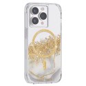 Case-Mate Karat MagSafe - Case decorated in gold for iPhone 14 Pro (Marble)