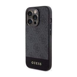 Guess 4G Bottom Stripe Metal Logo Collection - Case for iPhone 15 Pro (grey)