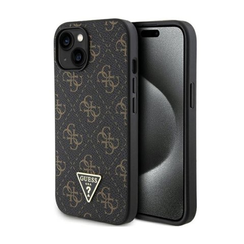 Guess 4G Triangle Metal Logo - Case for iPhone 15 Plus (Black)