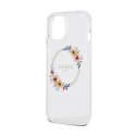 Guess IML Flowers Wreath MagSafe - Case iPhone 15 (Clear)