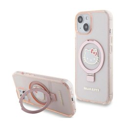 Hello Kitty Ring Stand Glitter Electrop Logo MagSafe - Case iPhone 15 / 14 / 13 (pink)