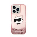 Karl Lagerfeld Liquid Glitter NFT Choupette Head - Case for iPhone 14 Pro (Pink)