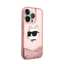 Karl Lagerfeld Liquid Glitter NFT Choupette Head - Case for iPhone 14 Pro (Pink)