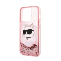 Karl Lagerfeld Liquid Glitter NFT Choupette Head - Case for iPhone 14 Pro (Pink)