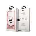 Karl Lagerfeld Liquid Glitter NFT Choupette Head - Case for iPhone 14 Pro (Pink)