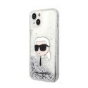 Karl Lagerfeld Liquid Glitter NFT Karl's Head - Case for iPhone 14 Plus (Silver)