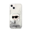 Karl Lagerfeld Liquid Glitter NFT Karl's Head - Case for iPhone 14 Plus (Silver)