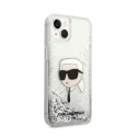 Karl Lagerfeld Liquid Glitter NFT Karl's Head - Case for iPhone 14 Plus (Silver)