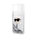 Karl Lagerfeld Liquid Glitter NFT Karl's Head - Case for iPhone 14 Plus (Silver)