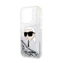 Karl Lagerfeld Liquid Glitter NFT Karl's Head - Case for iPhone 14 Pro Max (Silver)