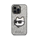 Karl Lagerfeld NFT Glitter Choupette Patch- Case for iPhone 14 Pro (Silver)