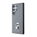 Karl Lagerfeld Saffiano Karl & Choupette Metal Pin - Case for Samsung Galaxy S24 Ultra (grey)