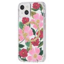 Rifle Paper Clear MagSafe - Case decorated in gold for iPhone 14 / iPhone 13 (Rose Garden)